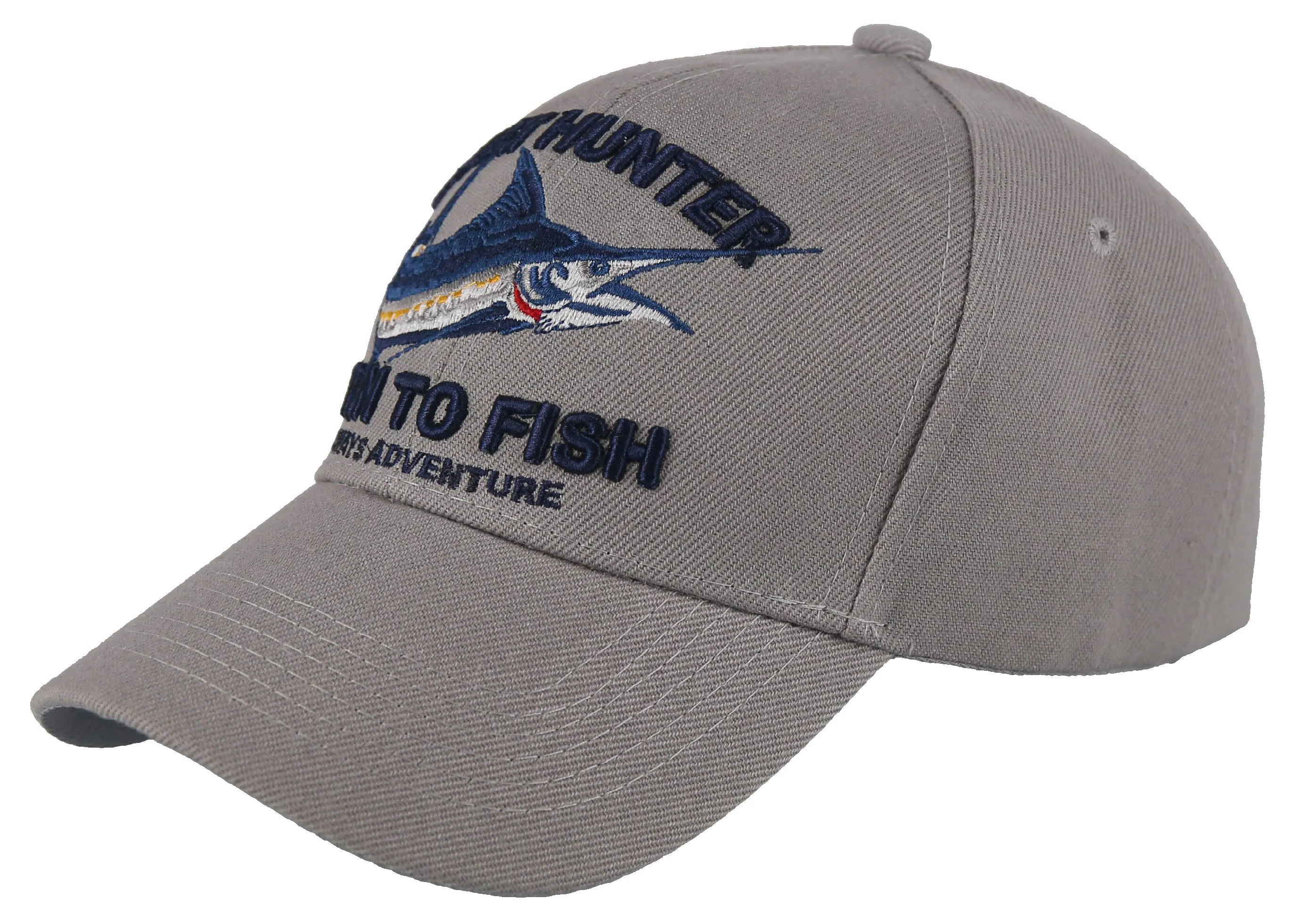 NEW! GREAT HUNTER SPORTS SWORDFISH FISHING ADVENTURE BALL CAP HAT GRAY