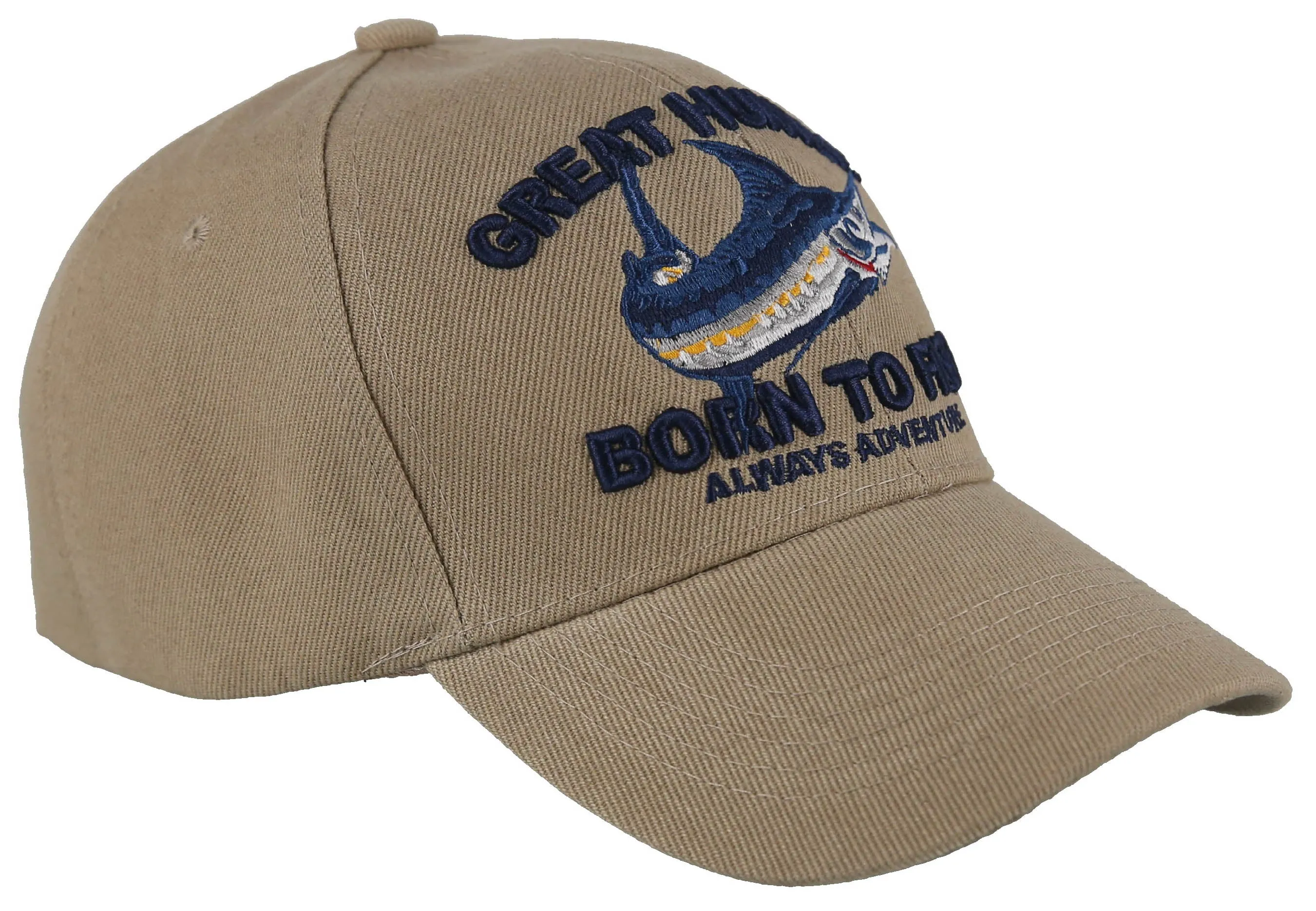 NEW! GREAT HUNTER SPORTS SWORDFISH FISHING ADVENTURE BALL CAP HAT TAN