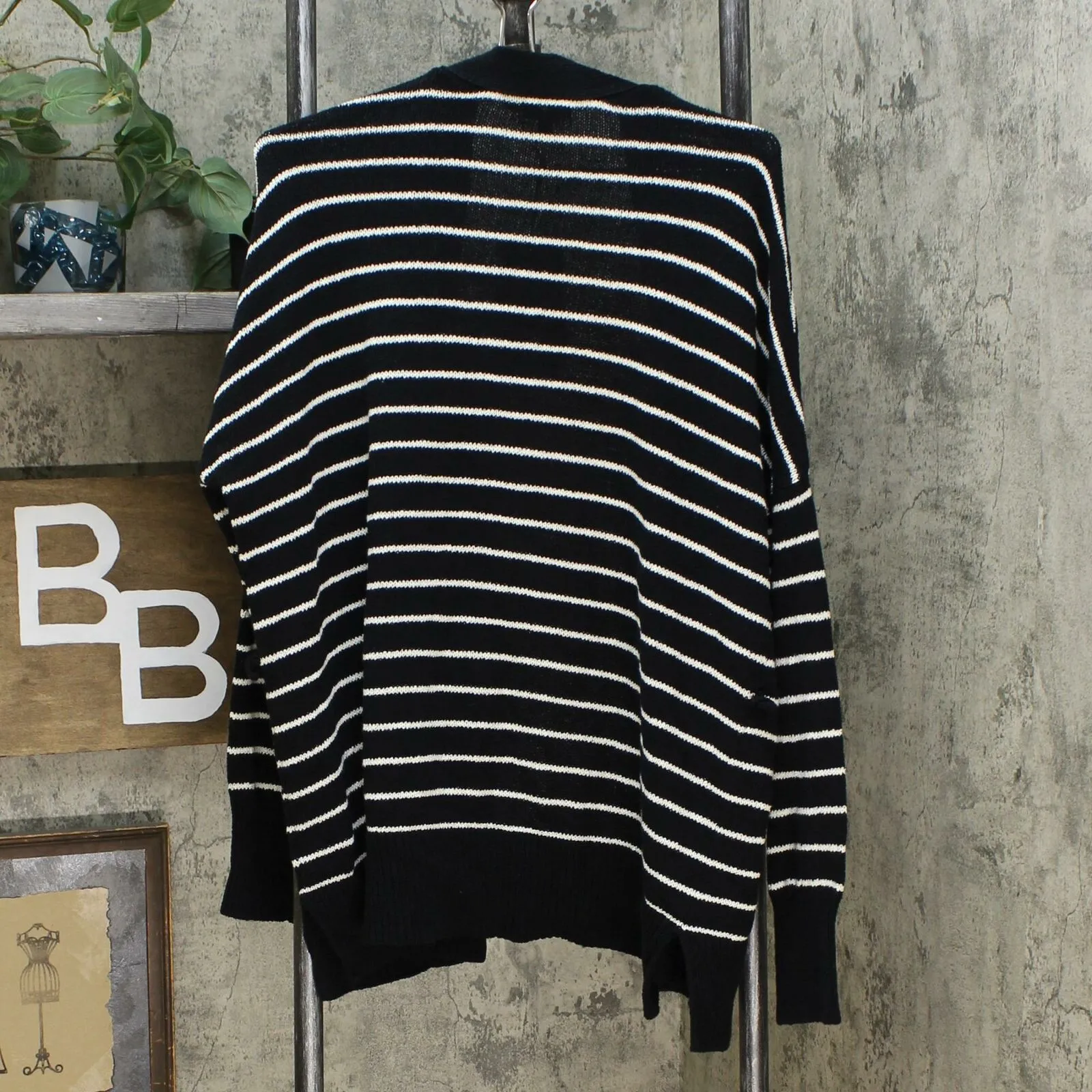 New Who What Wear Women's Striped Long Sleeve Wrap Cardigan. WS-299-Nobelt Large