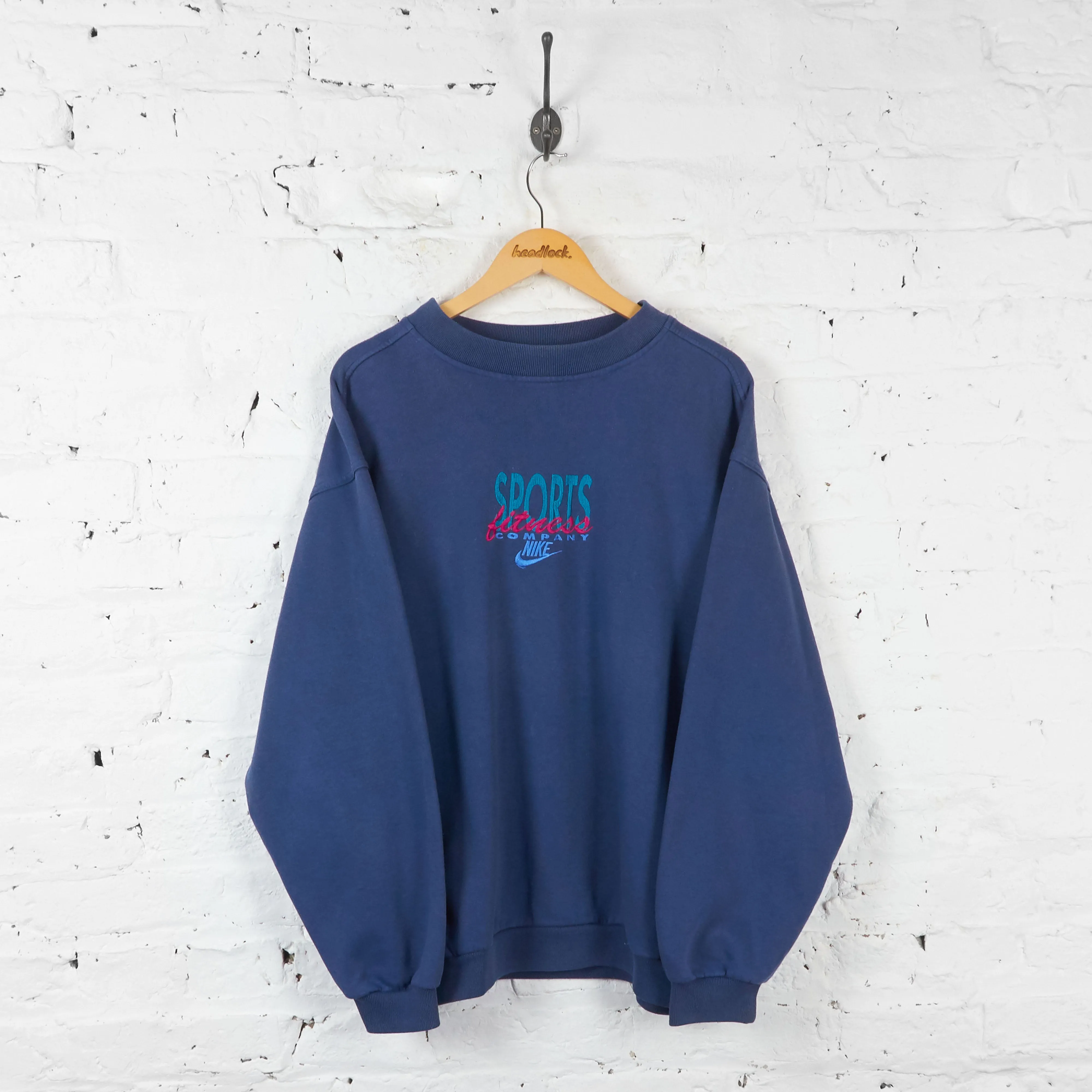 Nike Sports Fitness 90s Sweatshirt - Blue - XL