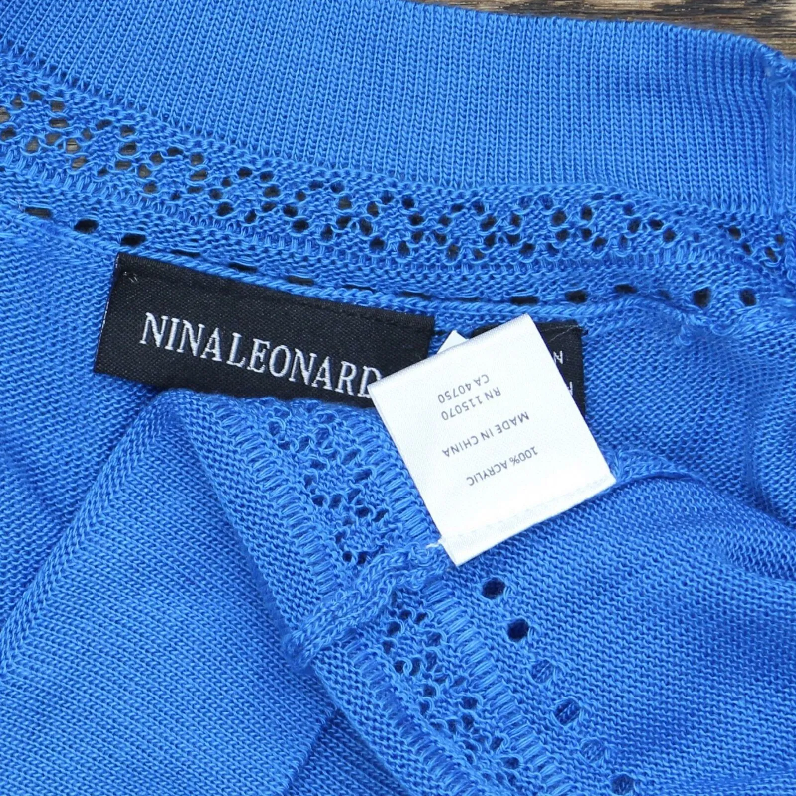 Nina Leonard Women's Pointelle Trim Knit Bolero Cardigan