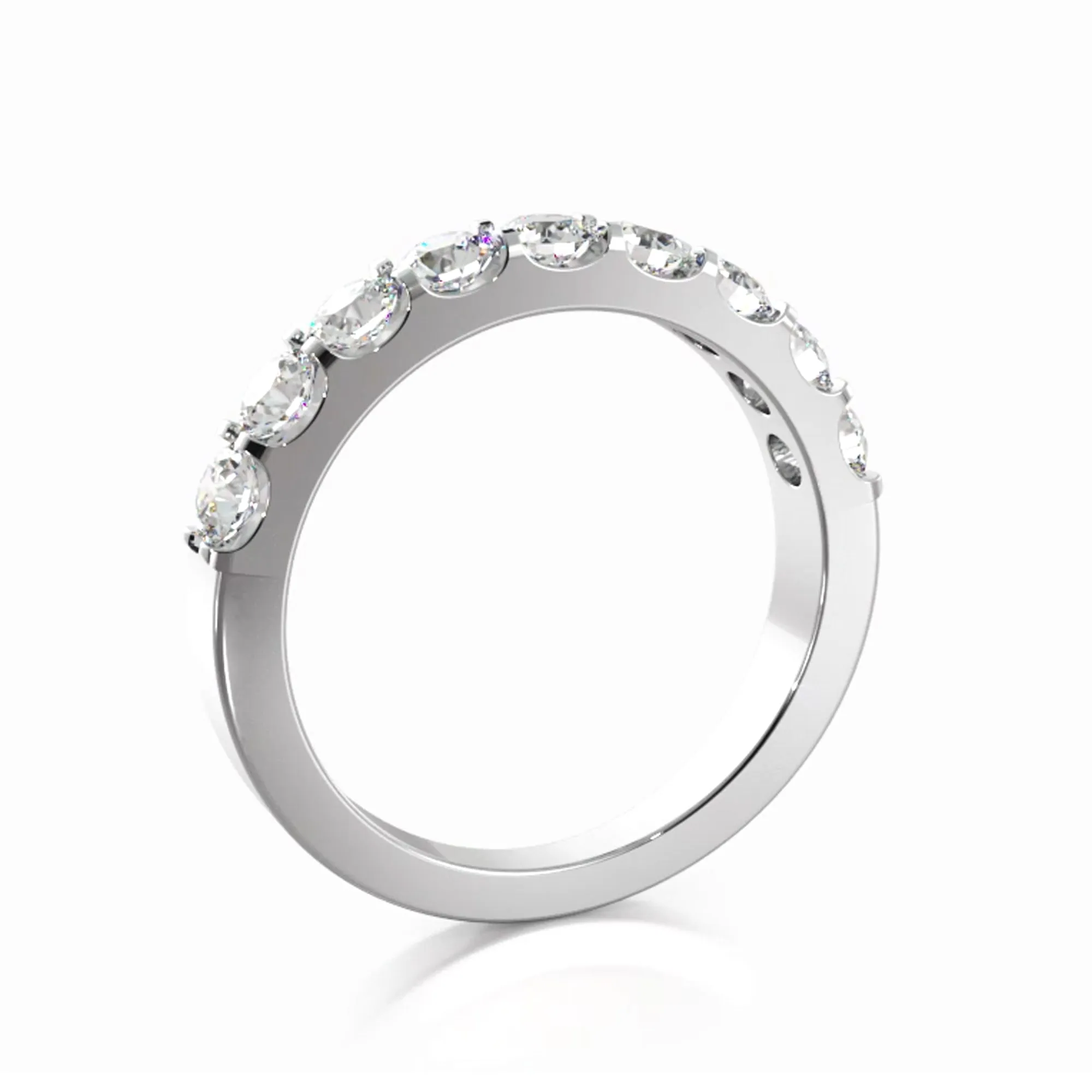 Nine Stone Round Diamond Wedding Ring