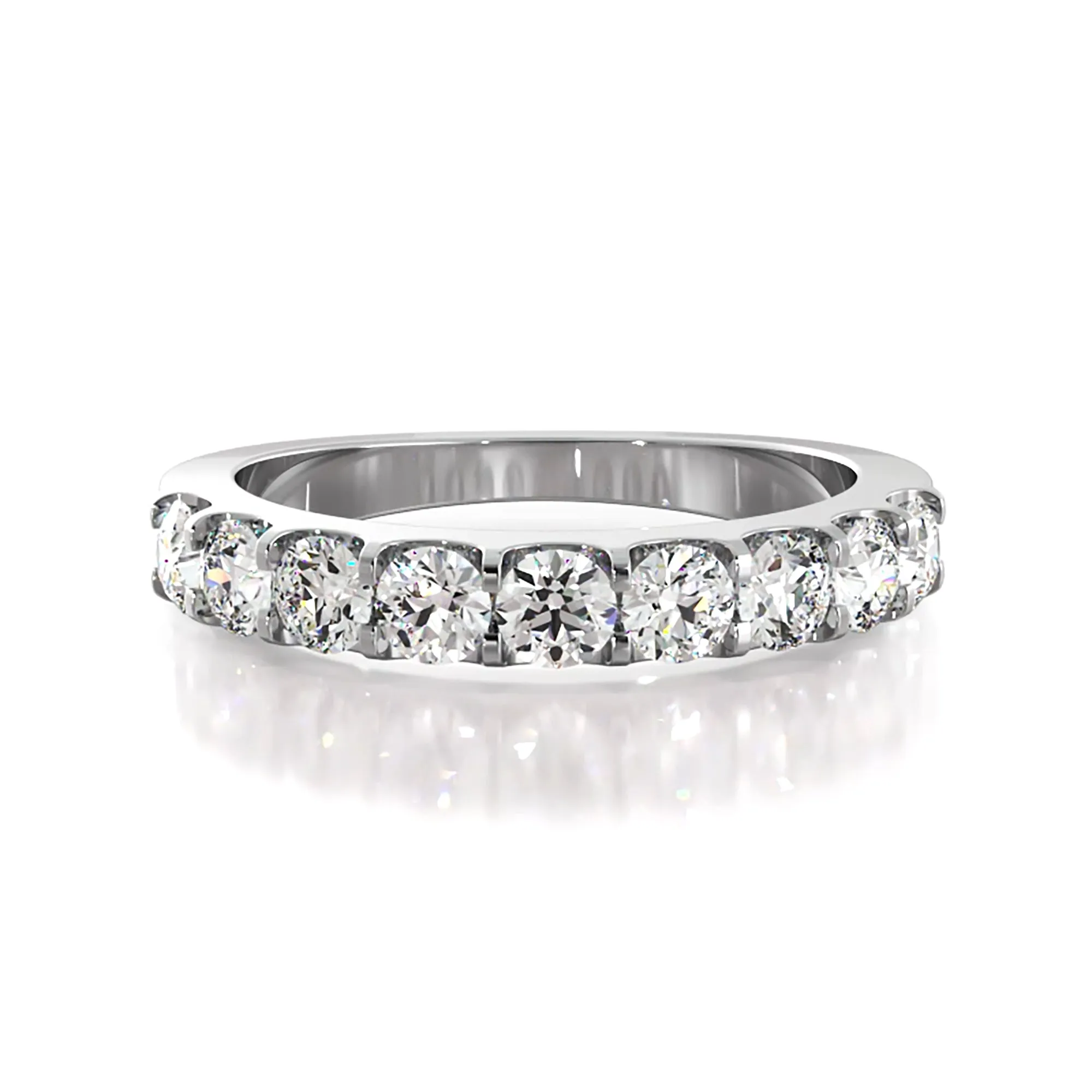 Nine Stone Round Diamond Wedding Ring