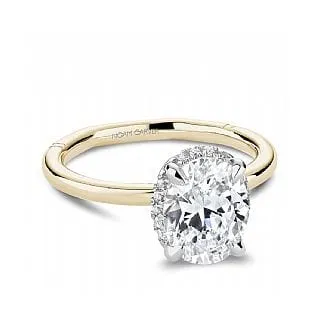 Noam Carver Atelier 14K Two Tone Yellow Gold Shank with White Gold Head Oval 2.00ct Halo Engagement Ring