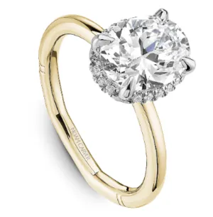 Noam Carver Atelier 14K Two Tone Yellow Gold Shank with White Gold Head Oval 2.00ct Halo Engagement Ring