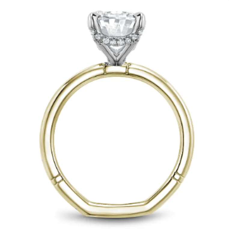 Noam Carver Atelier 14K Two Tone Yellow Gold Shank with White Gold Head Oval 2.50ct Solitaire Engagement Ring