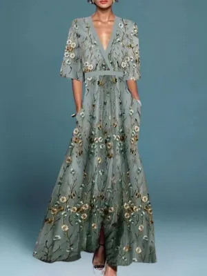 Océane – Elegant Long Flower Dress