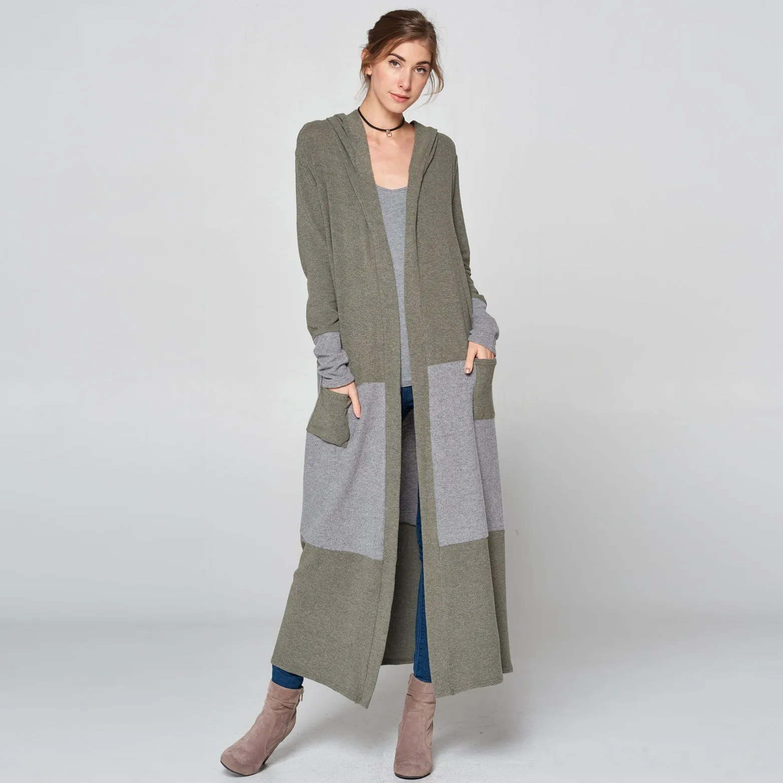 Olive & Gray Long Cardigan