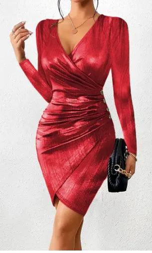 Paciana® | Colored Pleated Elegant Dress