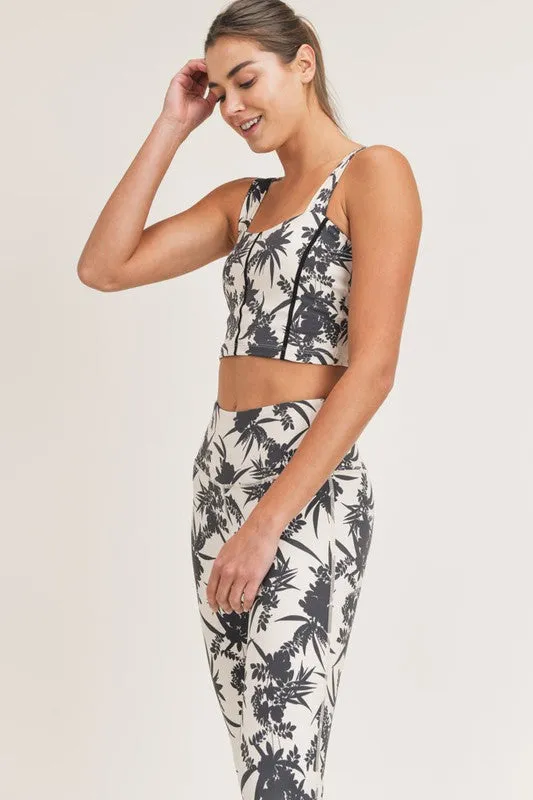 Palm Beach Print Sports Bra