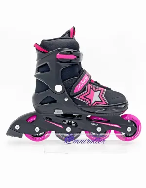 Patin en Linea Fitness Ajustable LA Sports Negro/Rosa