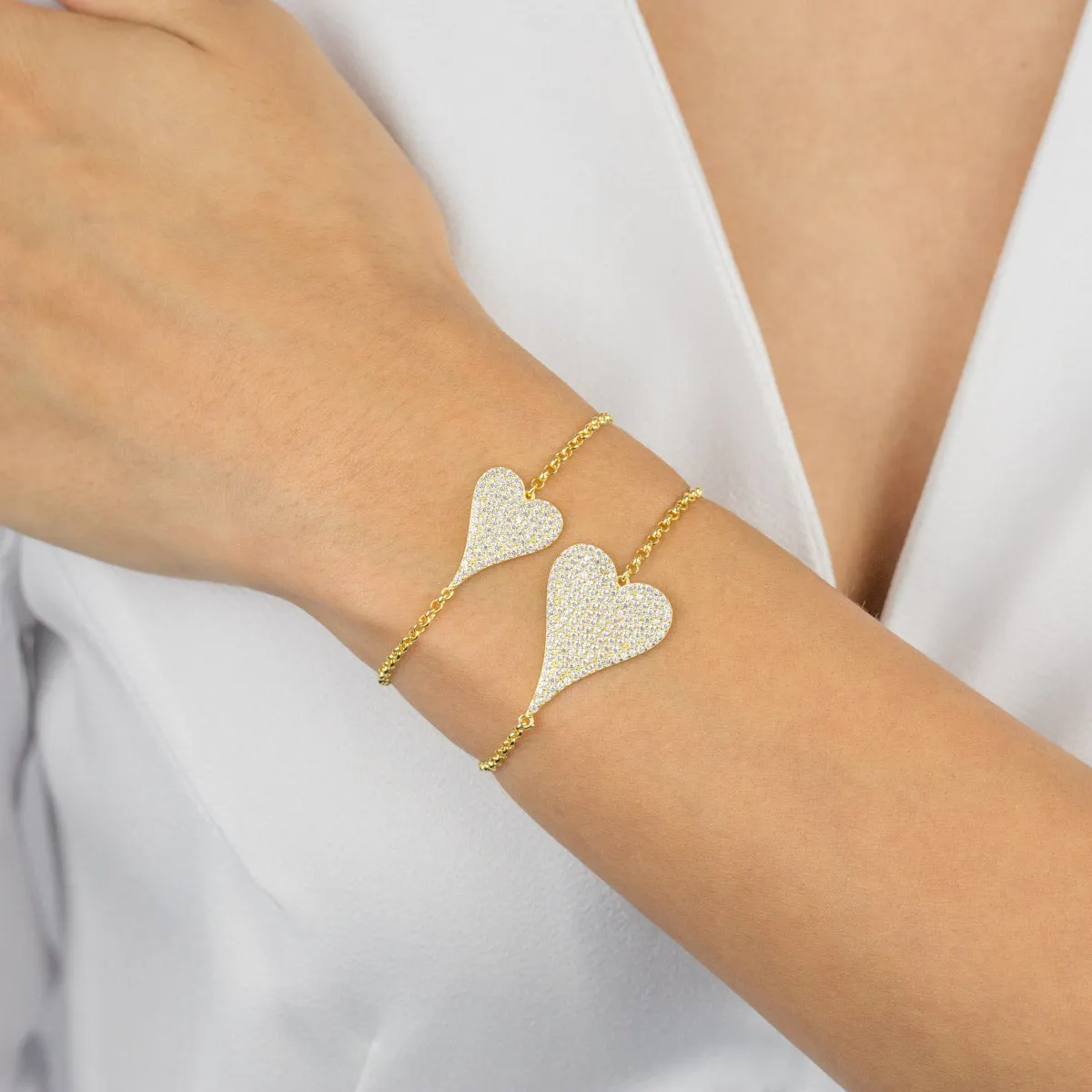 Pavé Large Heart Bracelet