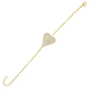 Pavé Large Heart Bracelet