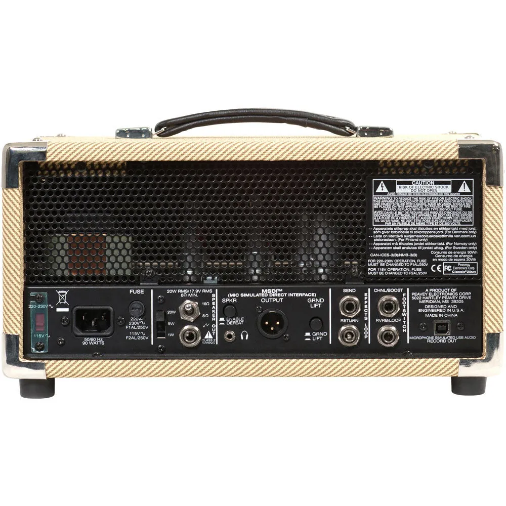 Peavey Classic Series "Classic 20MH" Mini Guitar Amplifier Head 20-Watt