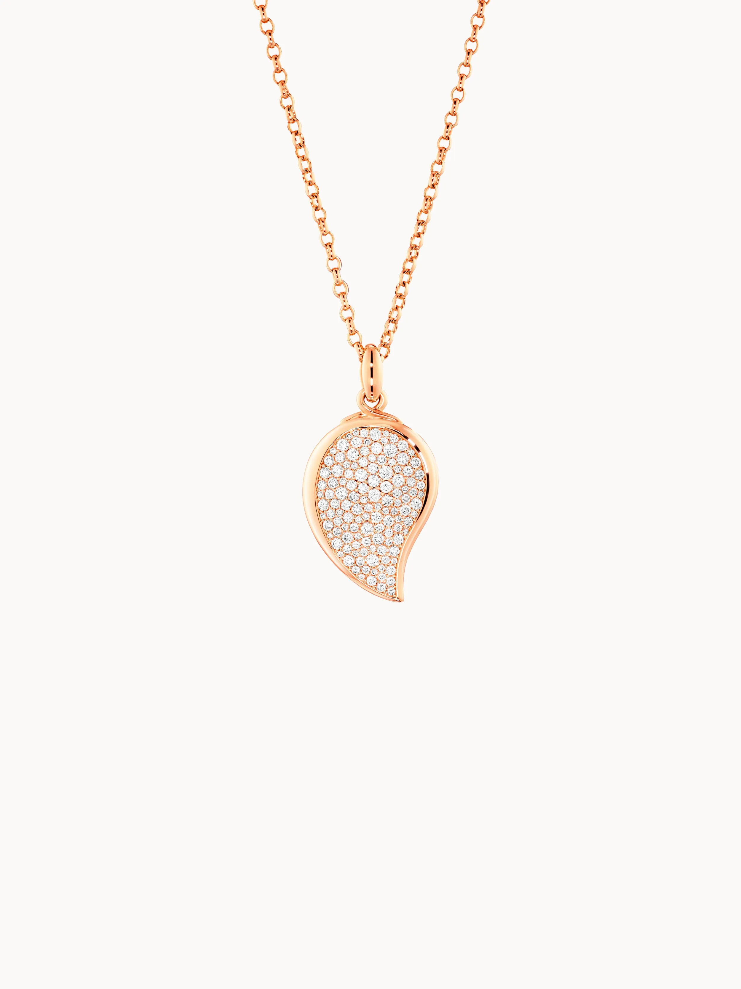 Pendant SIGNATURE Wave small Diamond Pavé 18K rose gold