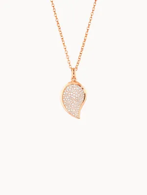Pendant SIGNATURE Wave small Diamond Pavé 18K rose gold