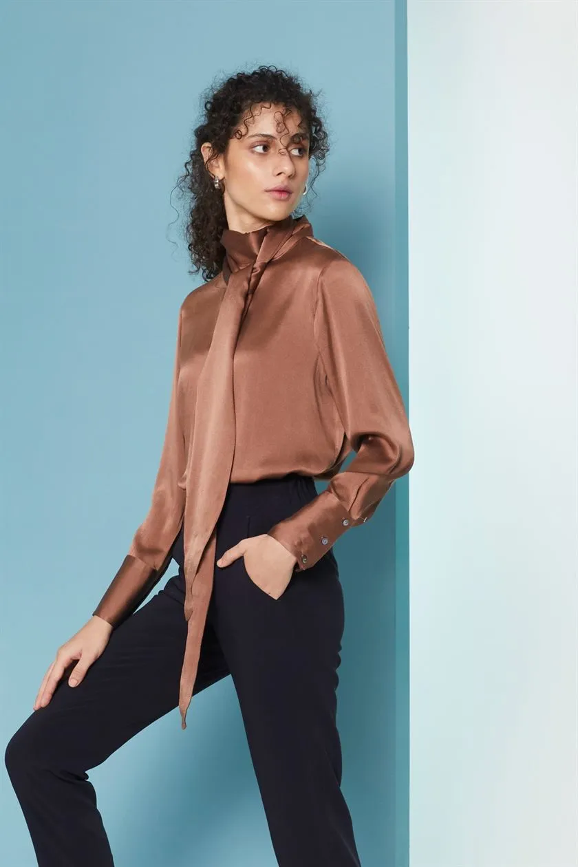 Perona   I   Womenshirts & Topshirts -Joyce-Pwa-Fv21-807-Brown  AS7860