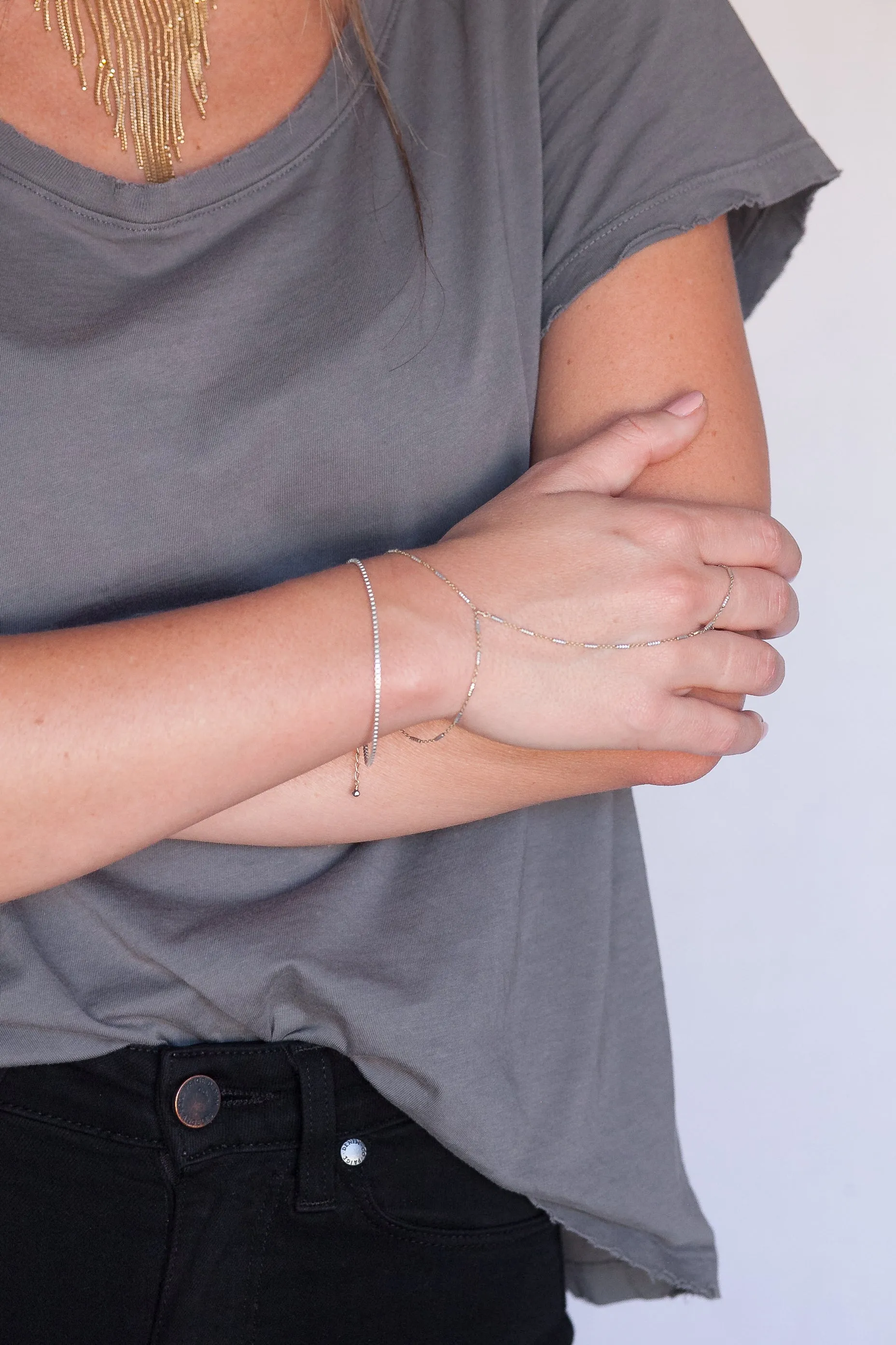 Petite Box Bracelet in Gold or Silver