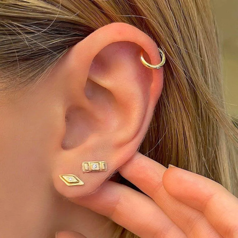 Petite Diamond Rectangle Studs