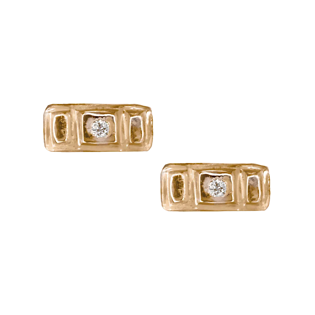 Petite Diamond Rectangle Studs