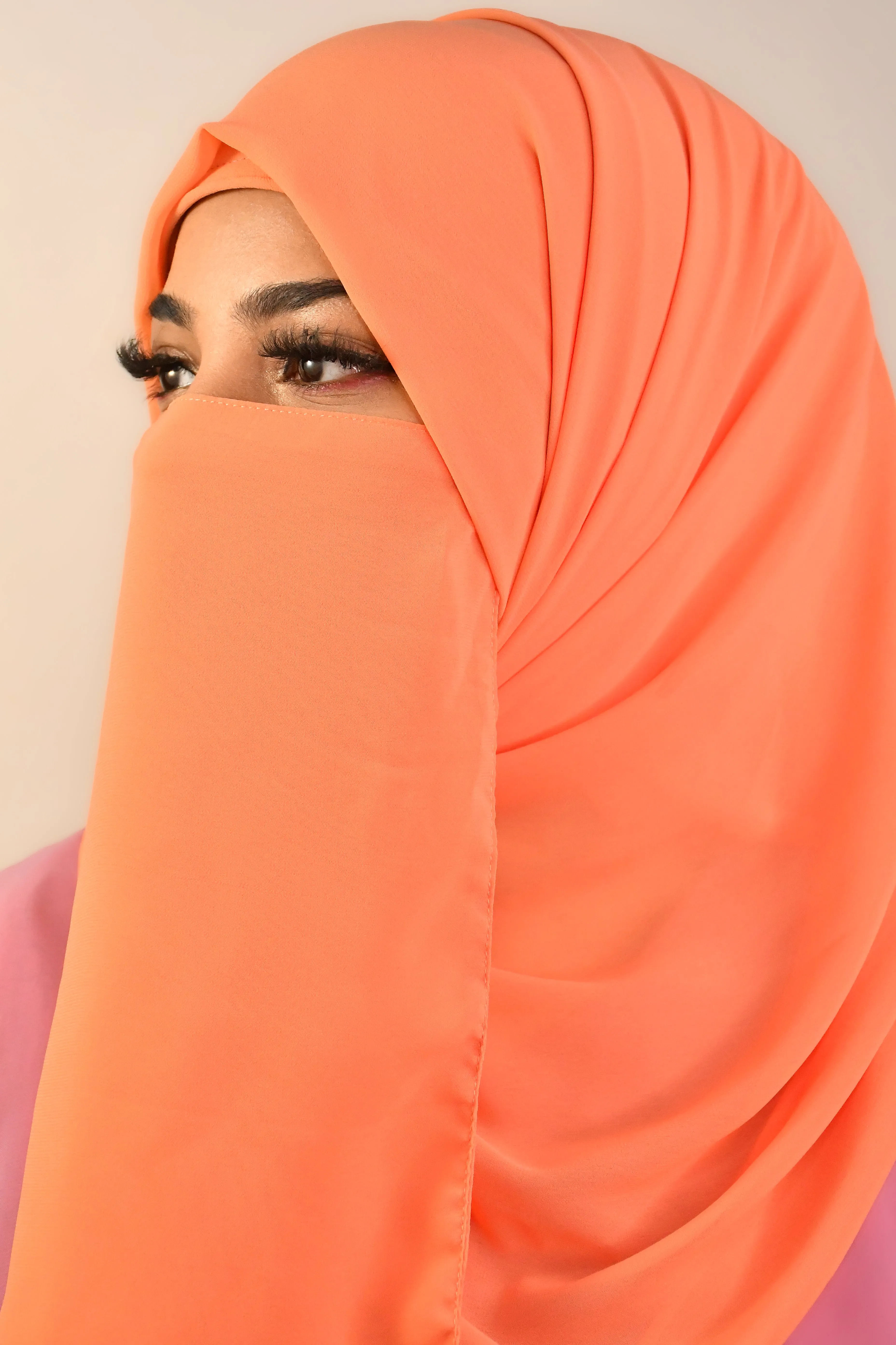 Plain Premium Malaysian Chiffon Instant Ready To Wear Hijab With Attached Magnets