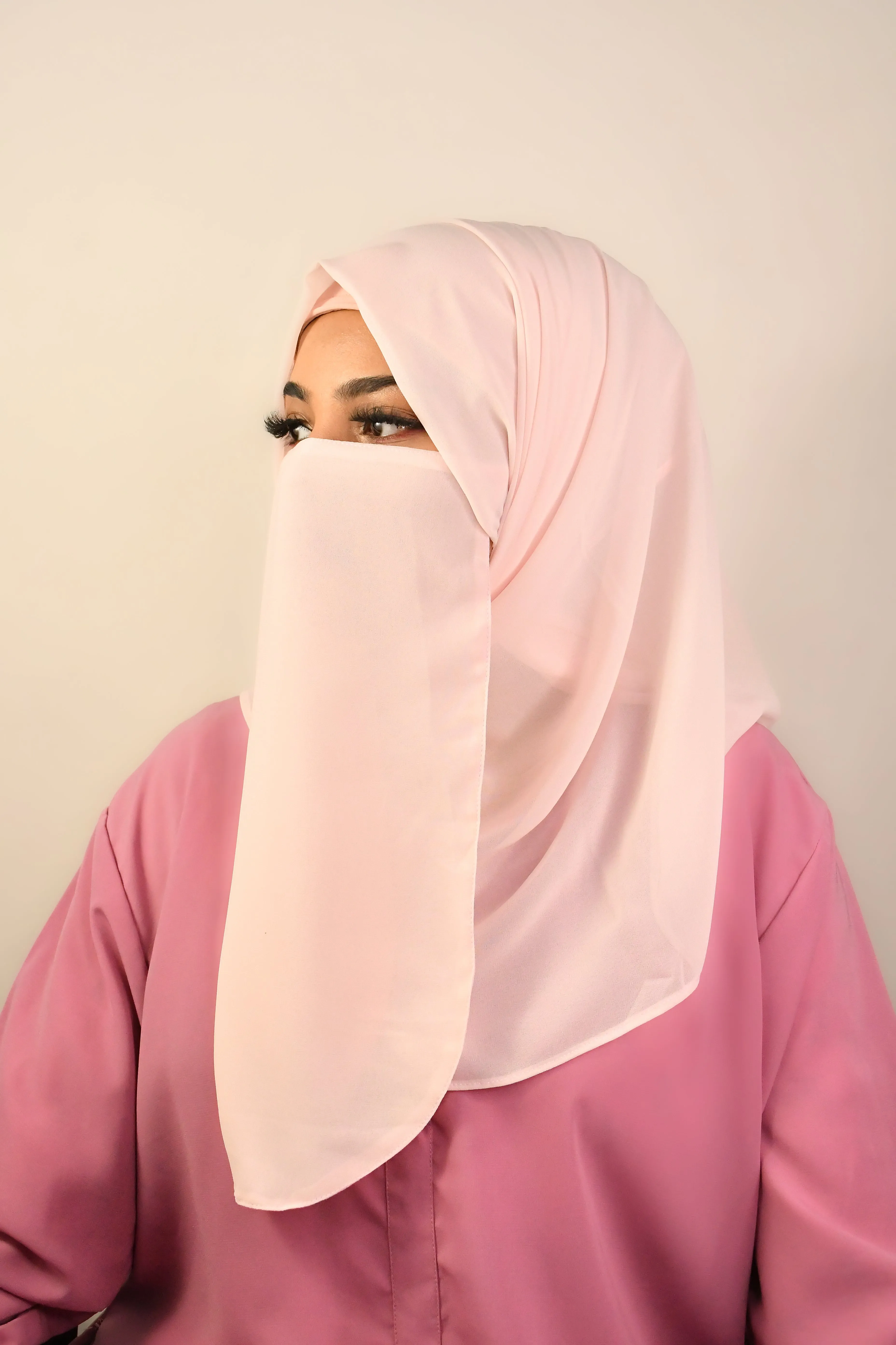 Plain Premium Malaysian Chiffon Instant Ready To Wear Hijab With Attached Magnets