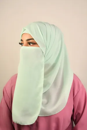Plain Premium Malaysian Chiffon Instant Ready To Wear Hijab With Attached Magnets