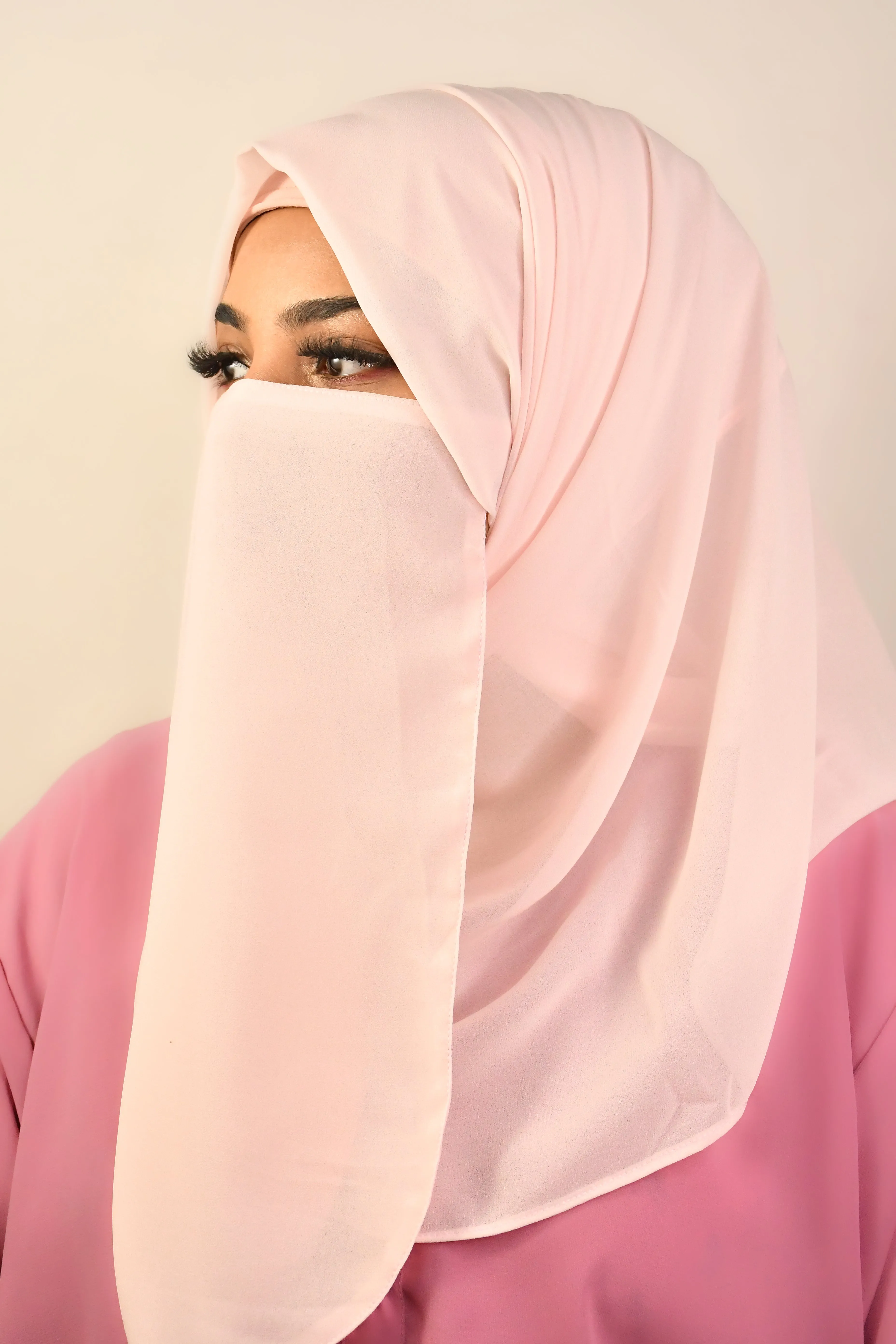 Plain Premium Malaysian Chiffon Instant Ready To Wear Hijab With Attached Magnets