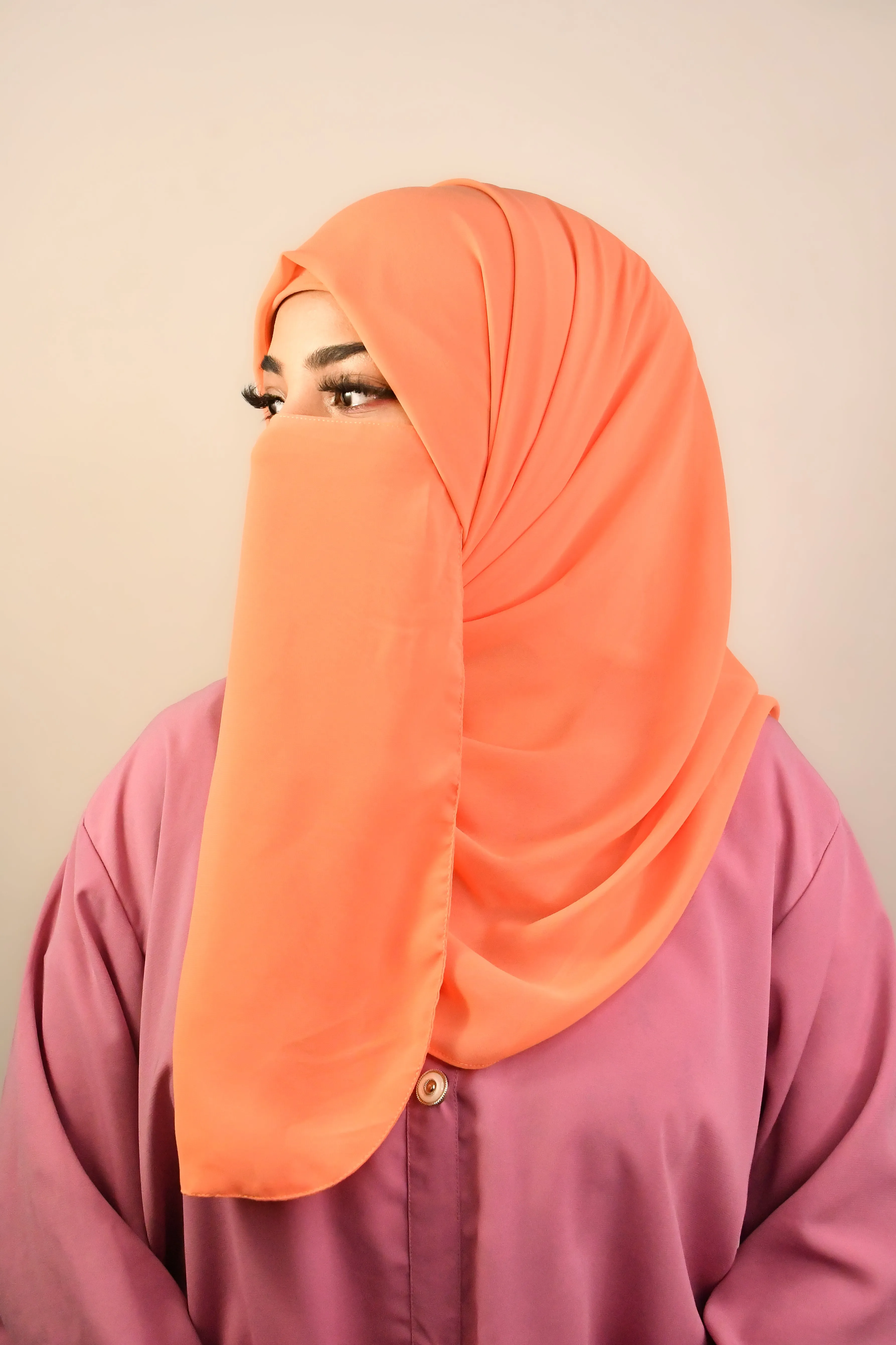 Plain Premium Malaysian Chiffon Instant Ready To Wear Hijab With Attached Magnets