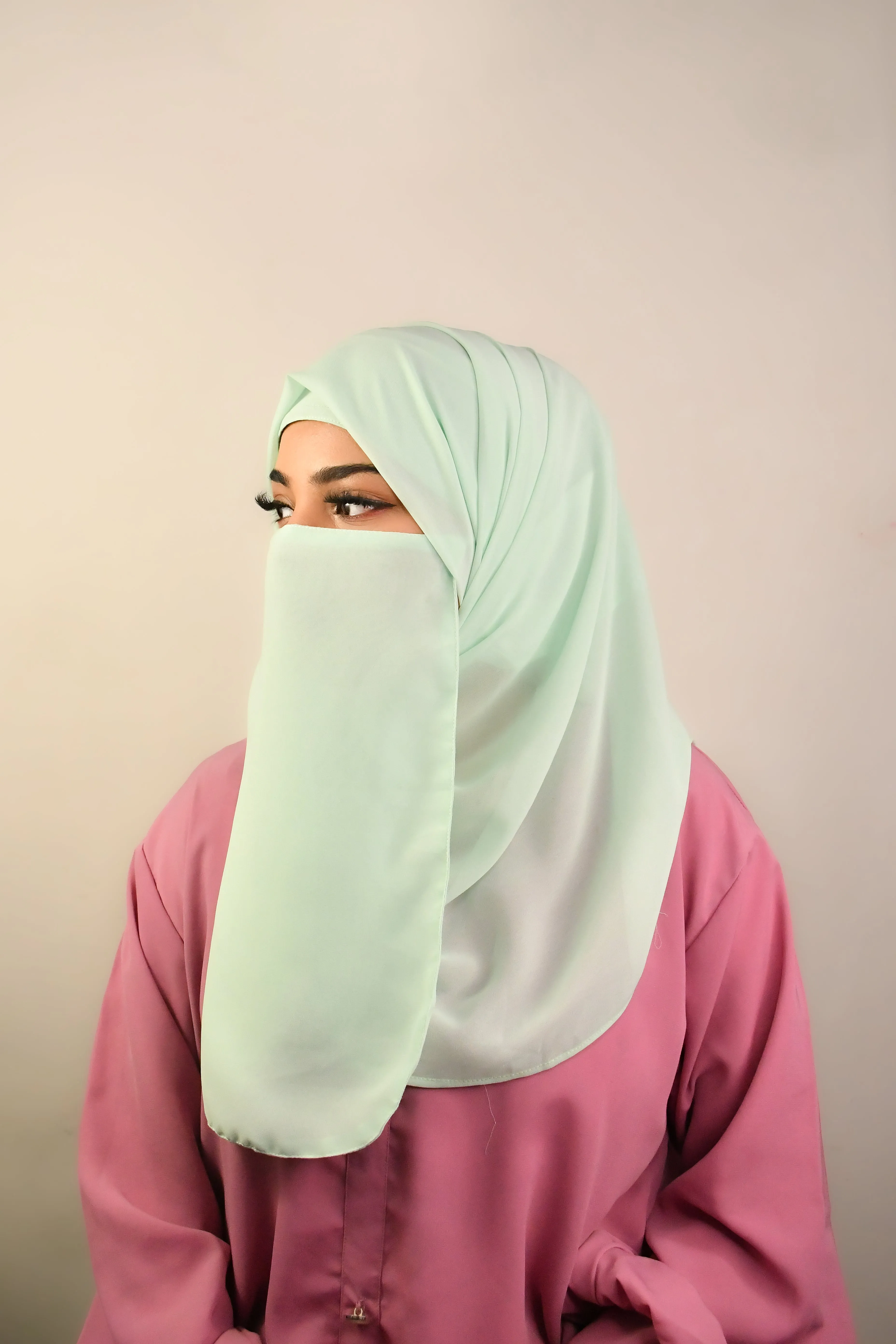 Plain Premium Malaysian Chiffon Instant Ready To Wear Hijab With Attached Magnets