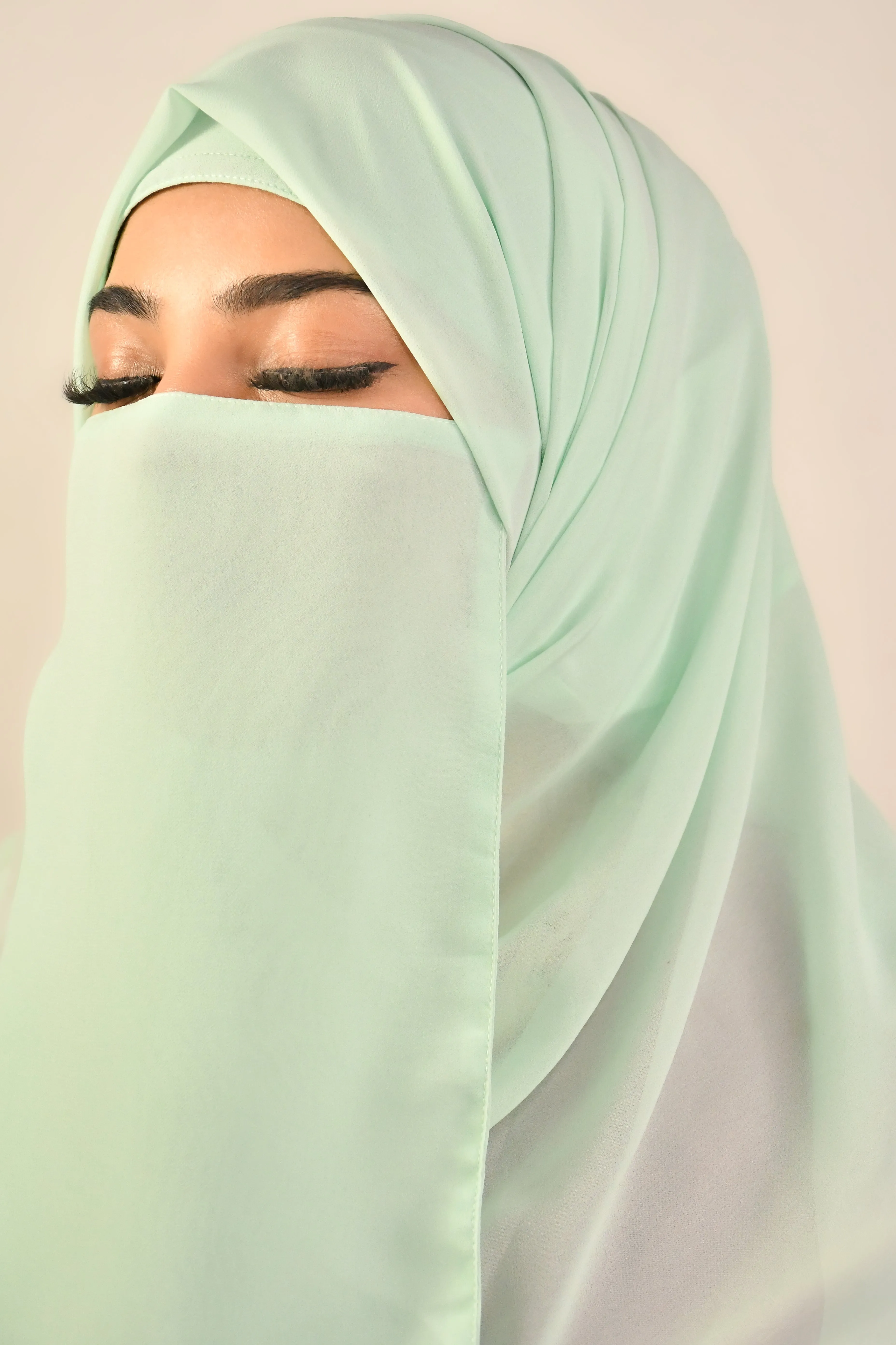 Plain Premium Malaysian Chiffon Instant Ready To Wear Hijab With Attached Magnets