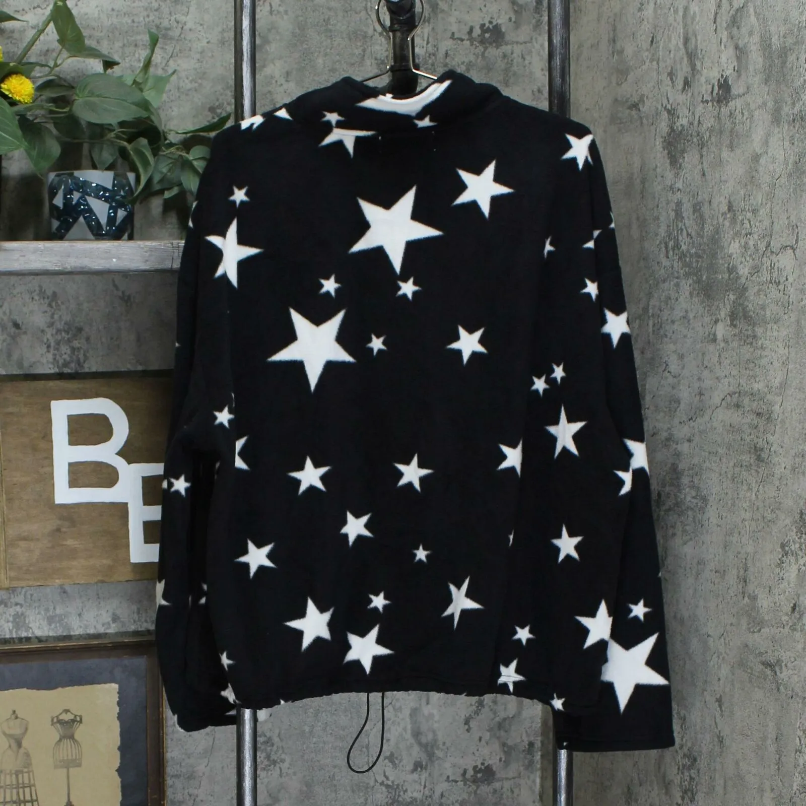 Planet Gold Plus Size Geo 1/2 Zip Fleece Pullover Top