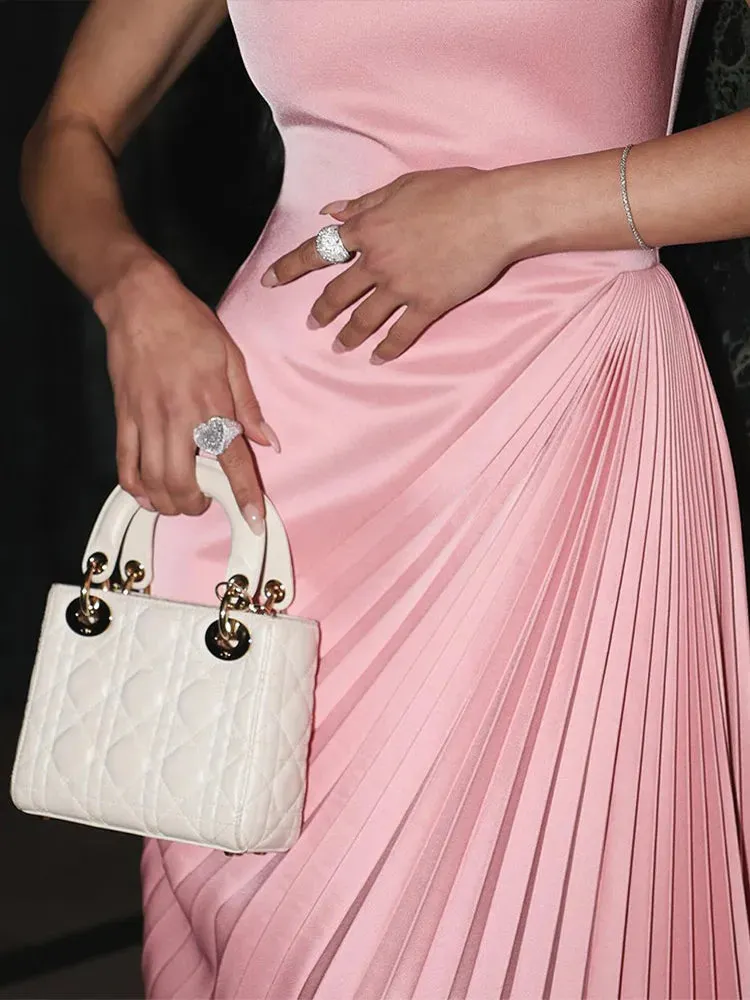 Pleated Satin Maxi Dress | Elegant | Flowing & Sophisticated