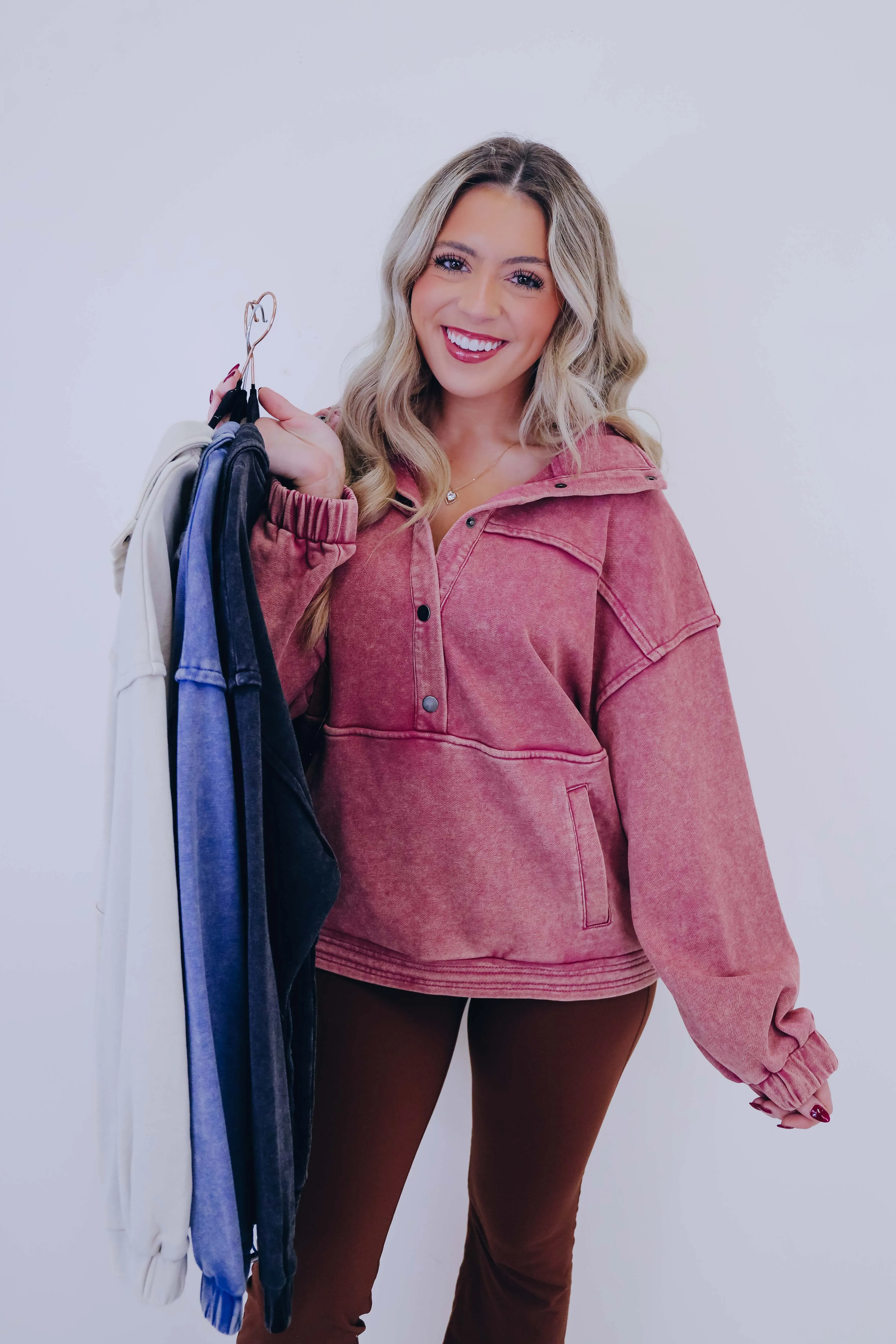 Polar Plush Mineral Washed Pullover - 4 Colors