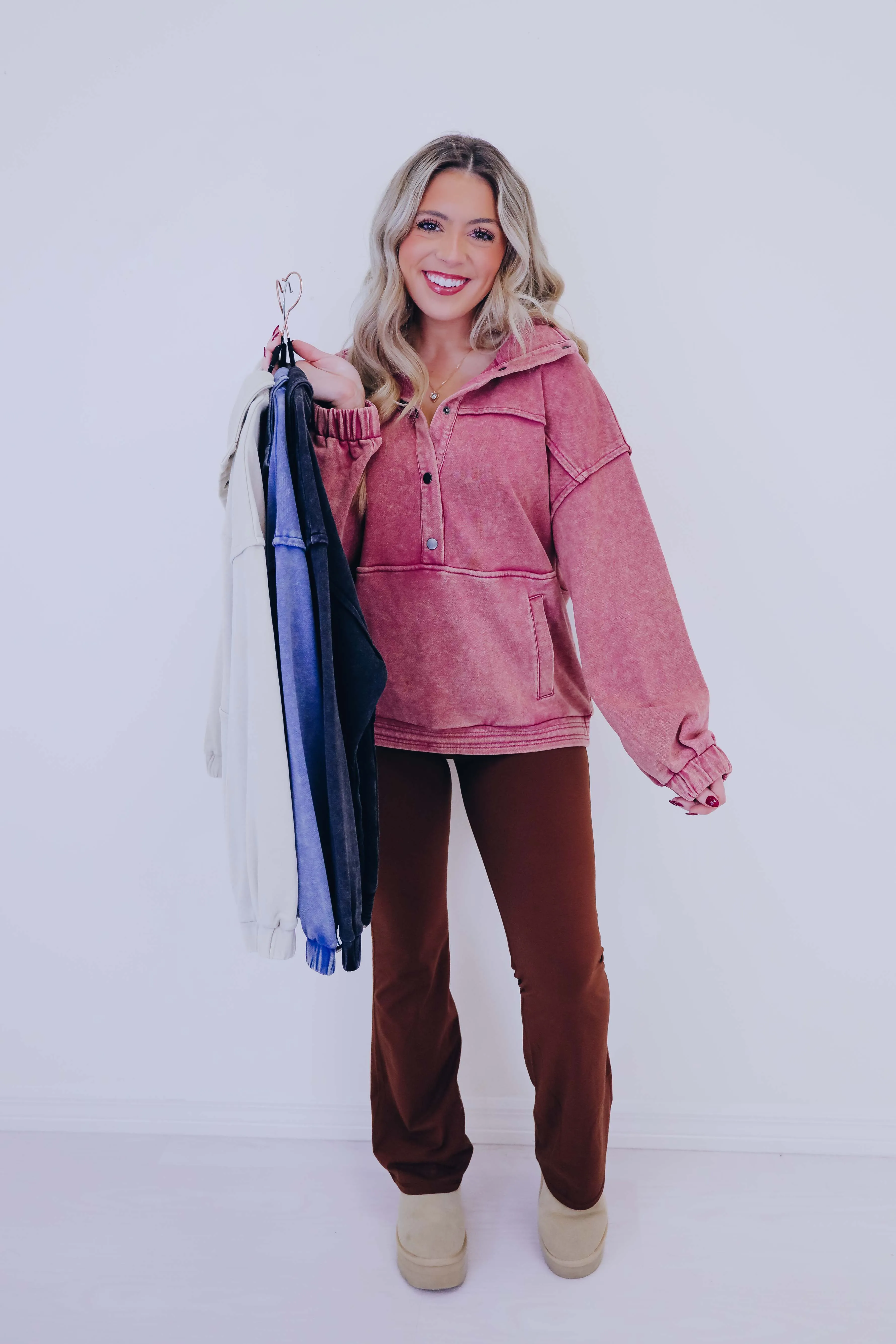 Polar Plush Mineral Washed Pullover - 4 Colors