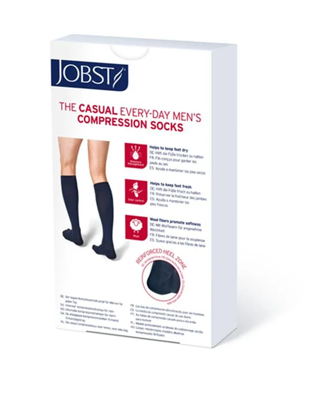 PR/1 JOBST CASUAL MEN, KNEE HIGH, 30-40MMHG, XL, KHAKI, CLOSED TOE