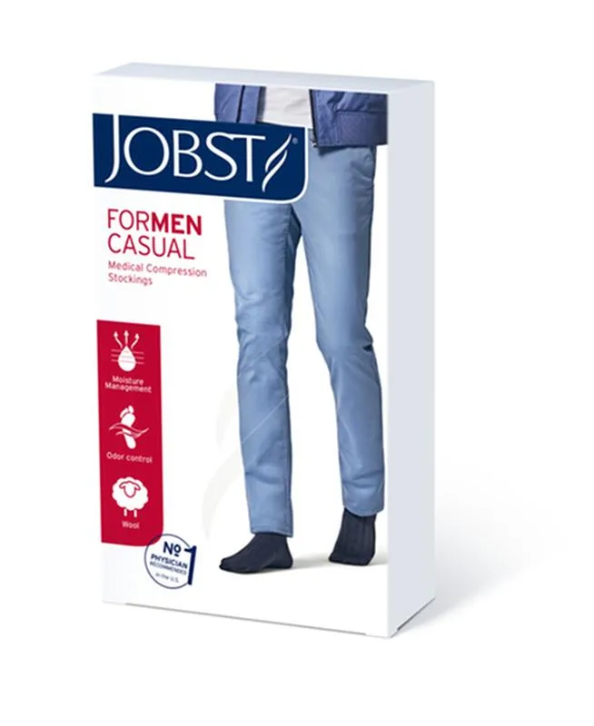 PR/1 JOBST CASUAL MEN, KNEE HIGH, 30-40MMHG, XL, KHAKI, CLOSED TOE