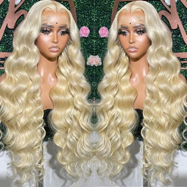 Pre Plucked 613 Blonde 360 Lace Frontal Wig with Baby Hair Hd Transparent Lace