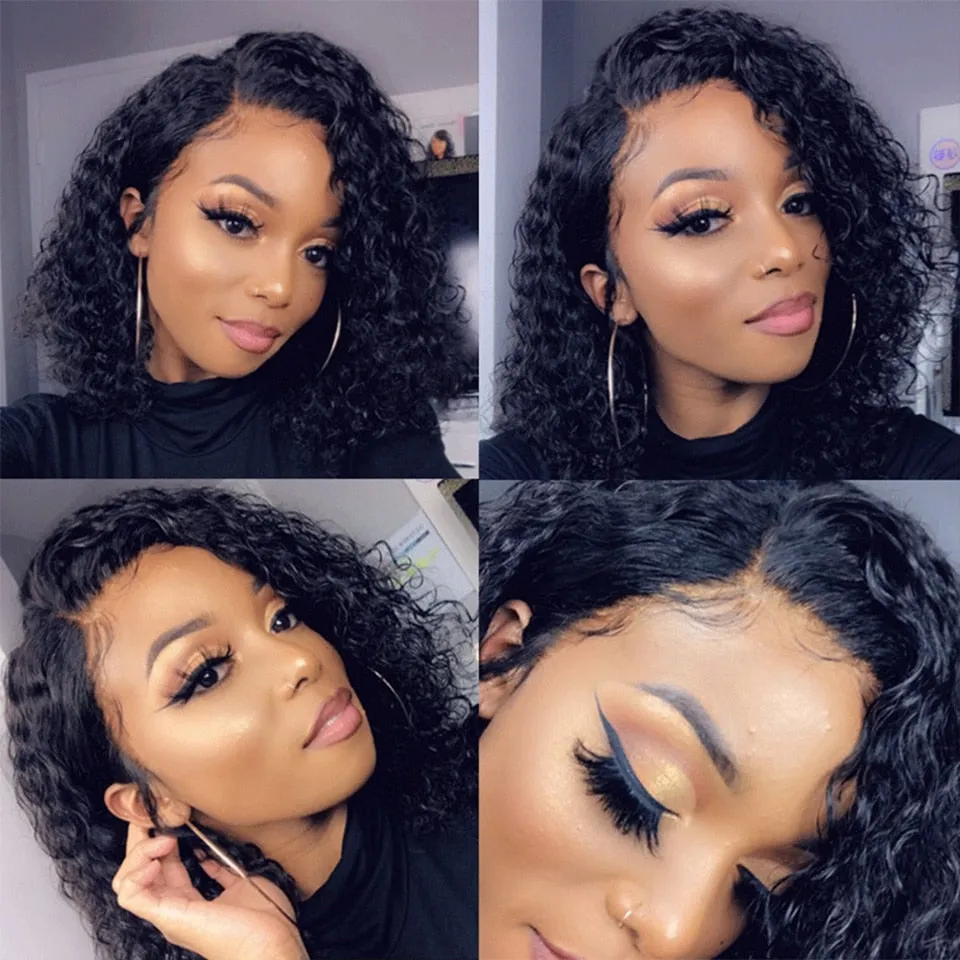 Pre-plucked Water Wave Short Bob (4x4 Lace Brazilian Wig)