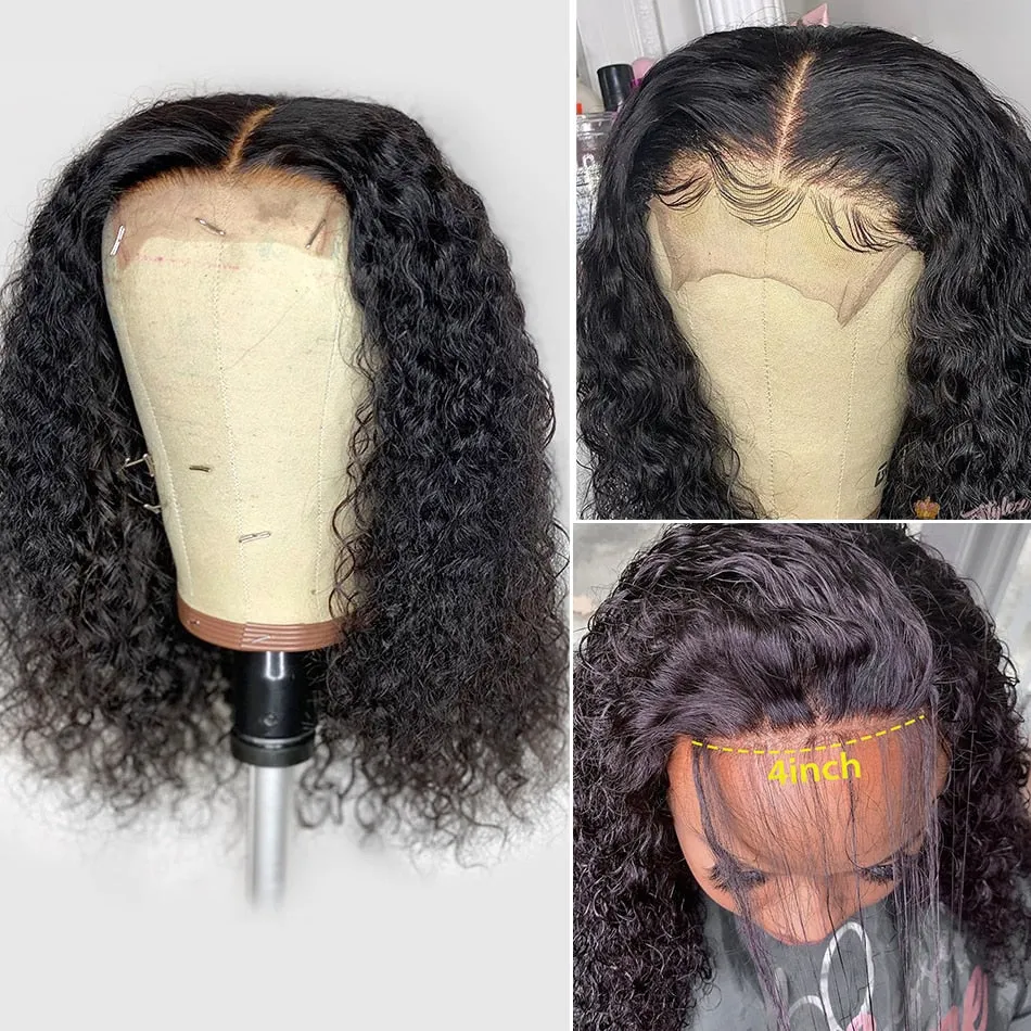 Pre-plucked Water Wave Short Bob (4x4 Lace Brazilian Wig)