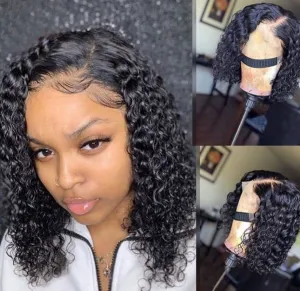 Pre-plucked Water Wave Short Bob (4x4 Lace Brazilian Wig)