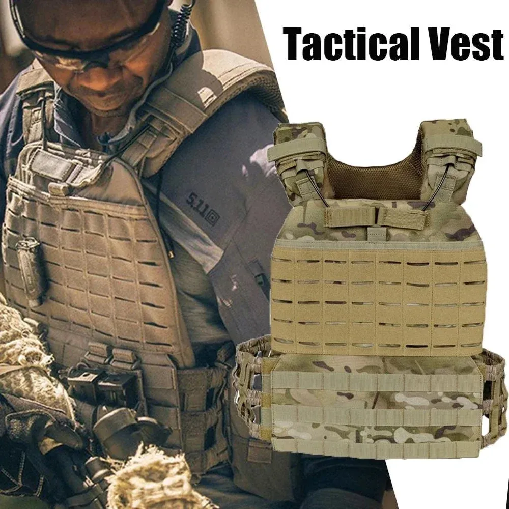 Premium Tactical Hunting Vest for Men – Camouflage Plate Carrier, 900D Outdoor Sports Fitness, Weighted Training Vest, Adjustable Combat Gear for Fitness and Combat Training