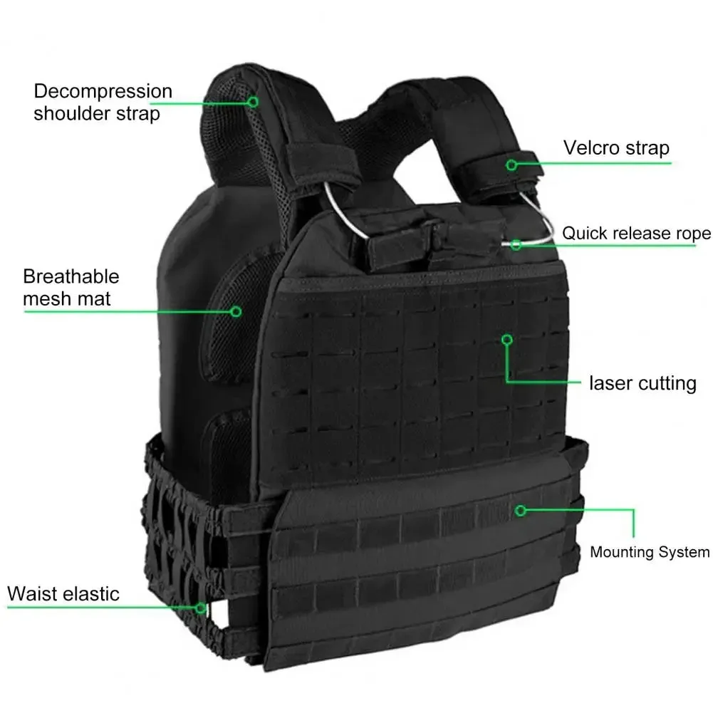 Premium Tactical Hunting Vest for Men – Camouflage Plate Carrier, 900D Outdoor Sports Fitness, Weighted Training Vest, Adjustable Combat Gear for Fitness and Combat Training