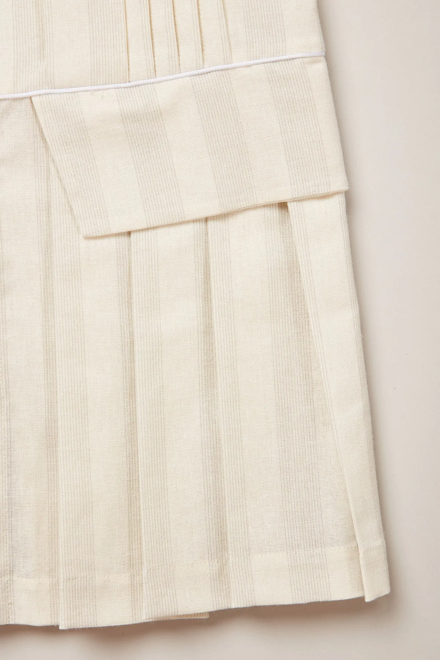 Pretzel Dress in Pale Cream and Grey Stripe