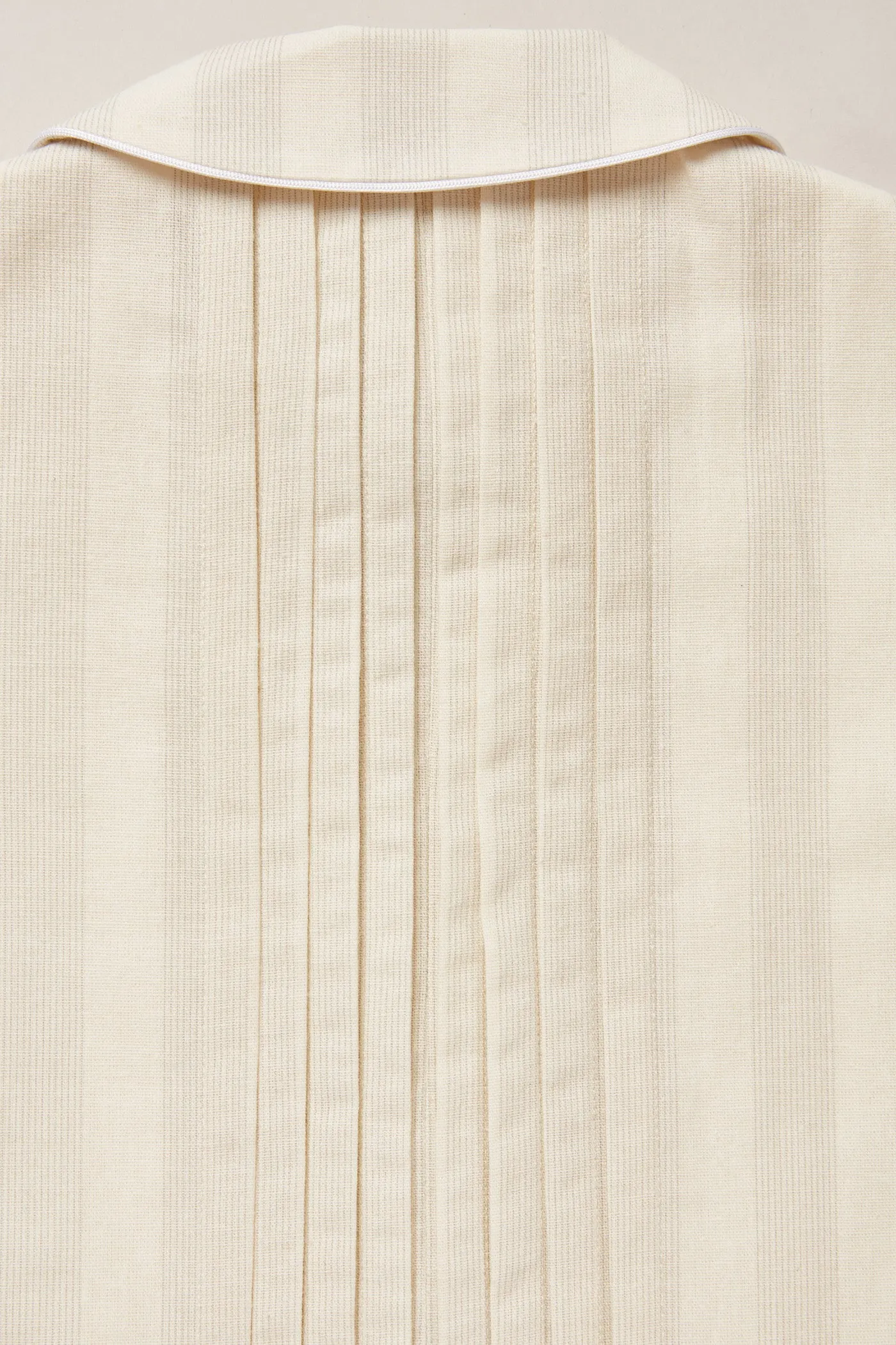 Pretzel Dress in Pale Cream and Grey Stripe