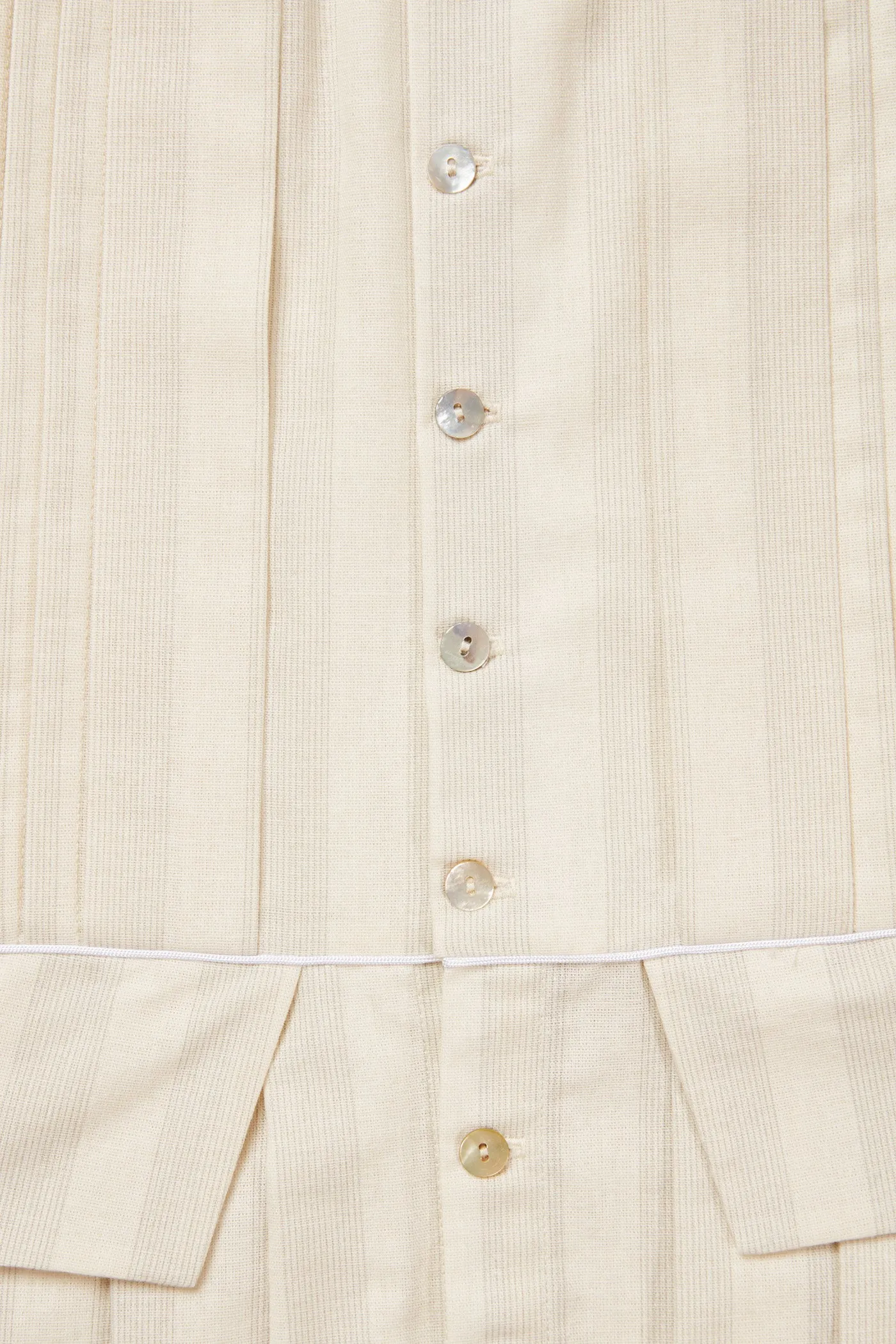 Pretzel Dress in Pale Cream and Grey Stripe