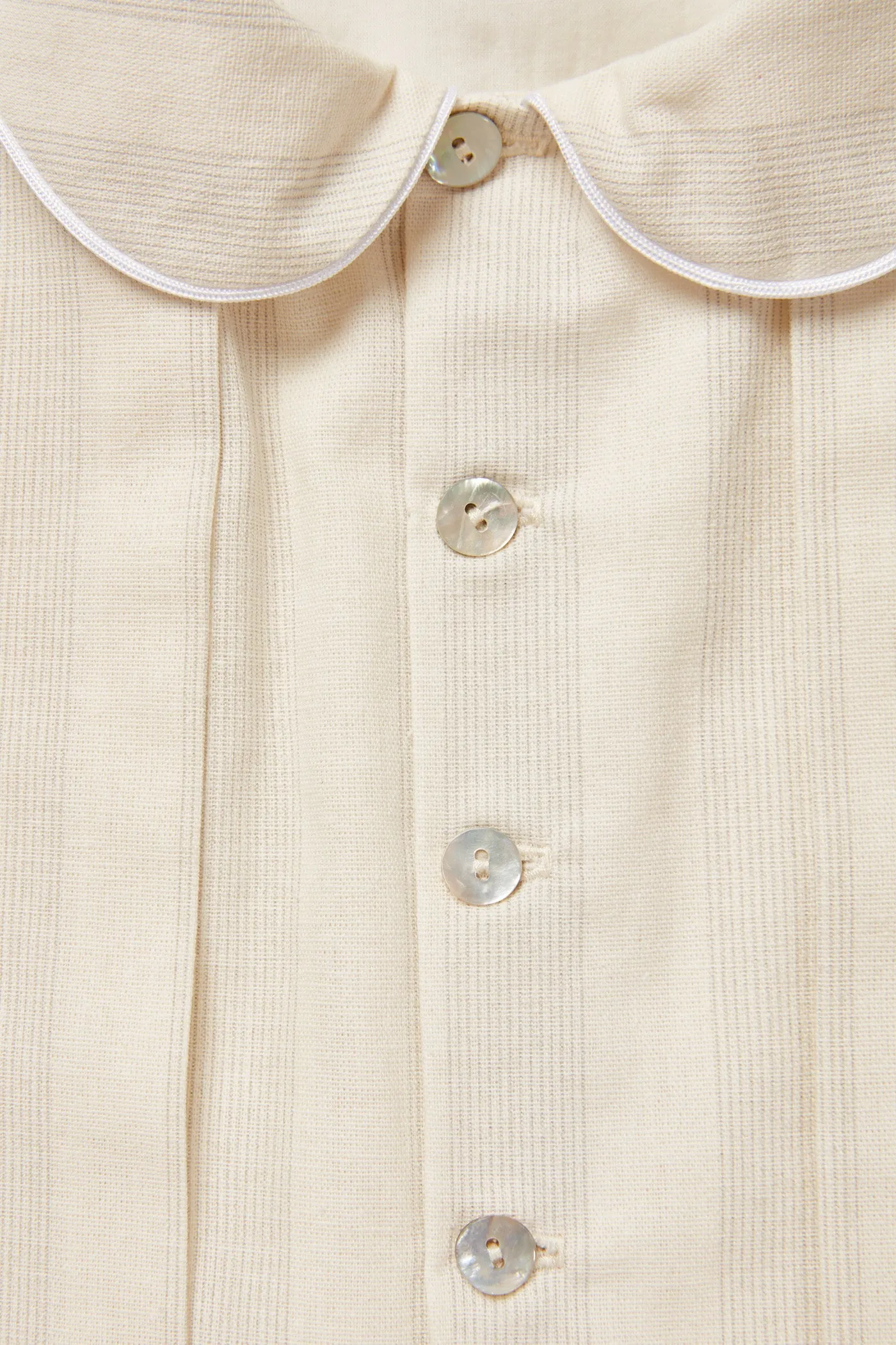 Pretzel Dress in Pale Cream and Grey Stripe