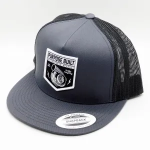 PURPOSE BUILT "SCRAMBLE" SNAPBACK CHARCOAL / BLACK
