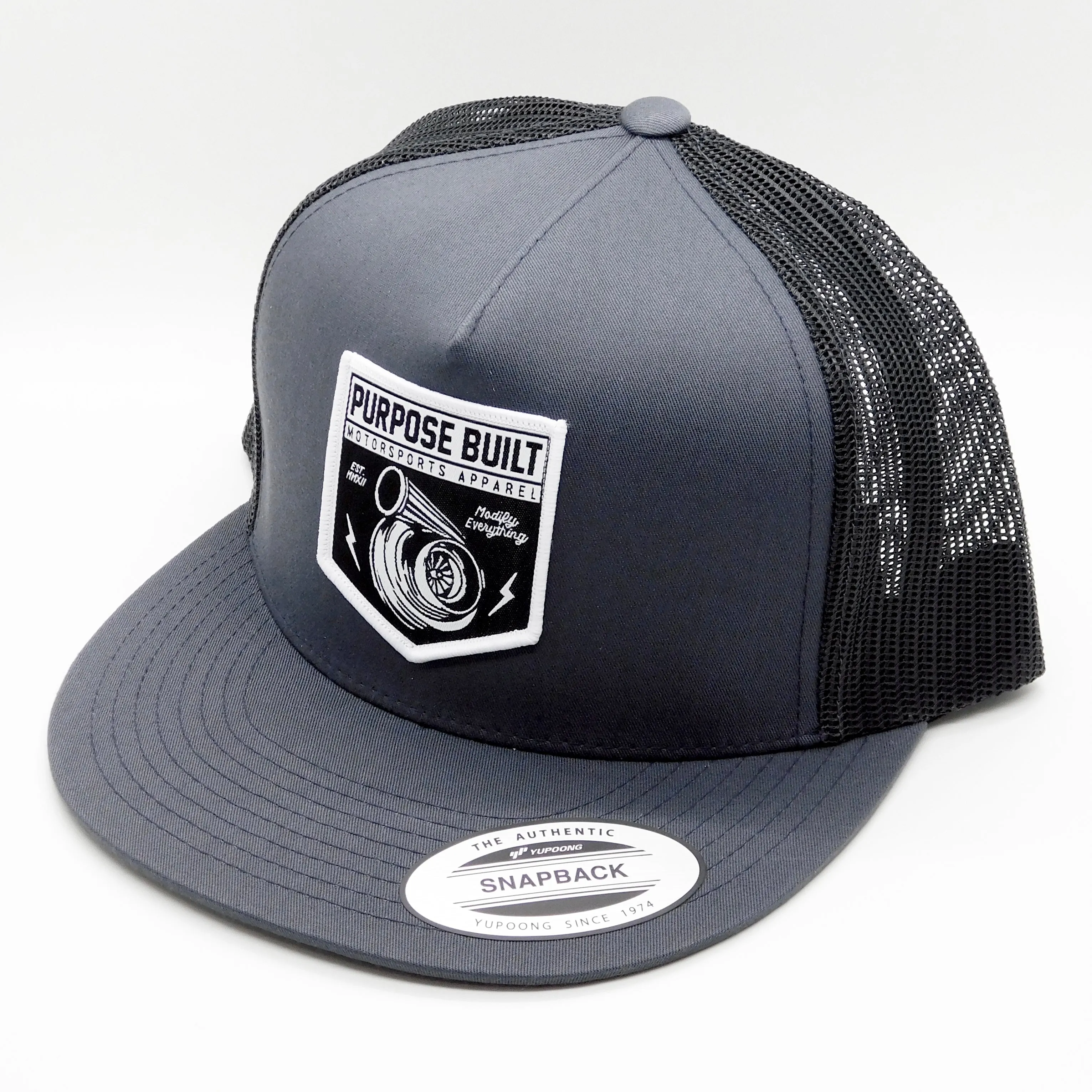 PURPOSE BUILT "SCRAMBLE" SNAPBACK CHARCOAL / BLACK