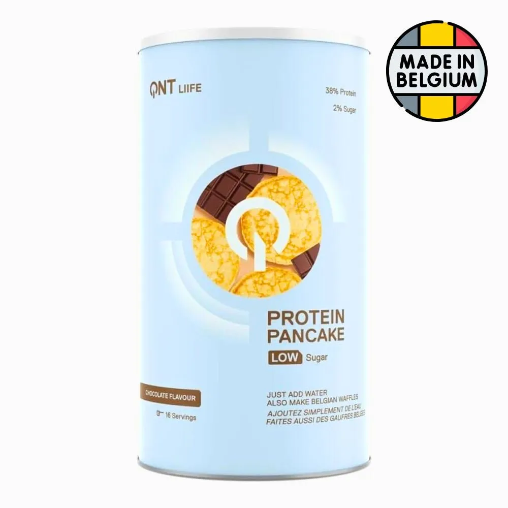 QNT Protein Pancake Low Sugar 500g (per 30g scoop: 11g protein, 13g carbs, 3.9g fat)